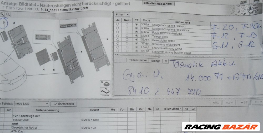 ÁR/DB! (2DB) [GYÁRI ÚJ] BMW - TELEMATIK AKKU - 1-ES ; 3-AS ; 6-OS ; 7-ES / F20 ; F30 ; F12 ; F13 ; G11 ; G12 - 84102447710 5. kép